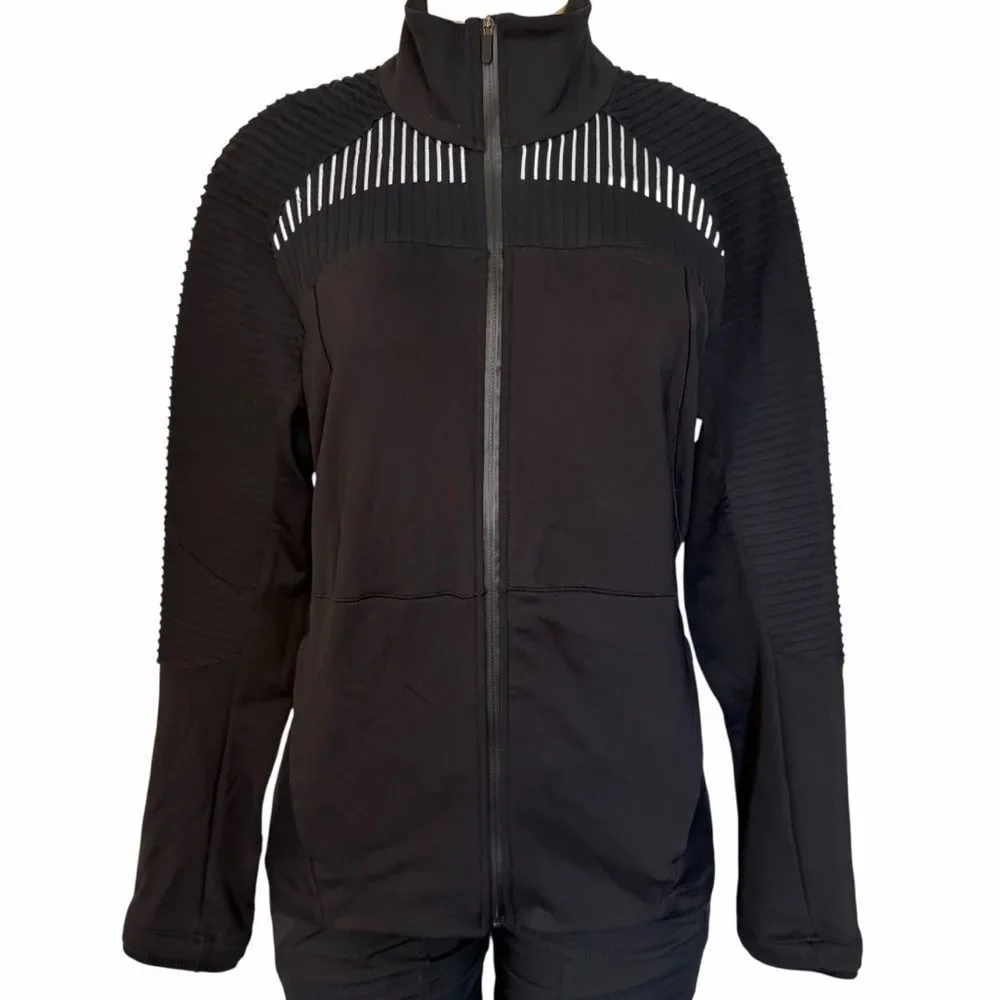 Lululemon Chill Going Strong Reflective full zip black Jacket Size 8
